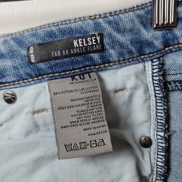 Kut From The Kloth Kelsey Fab Ab Ankle Flare Jeans Size 2 - Picture 5 of 10